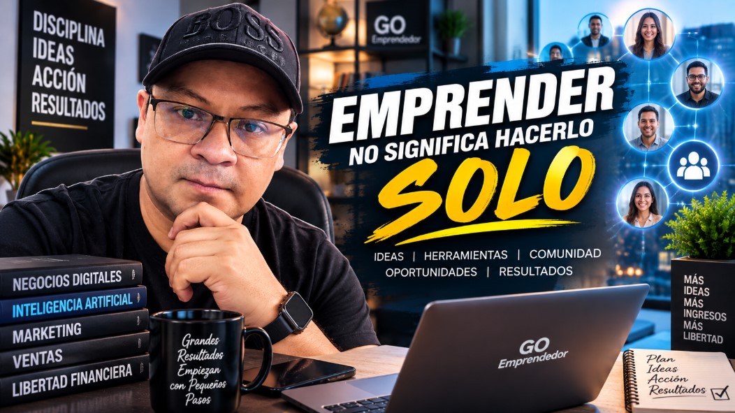 Emprendedor trabajando y comunidad de emprendedores para crecer